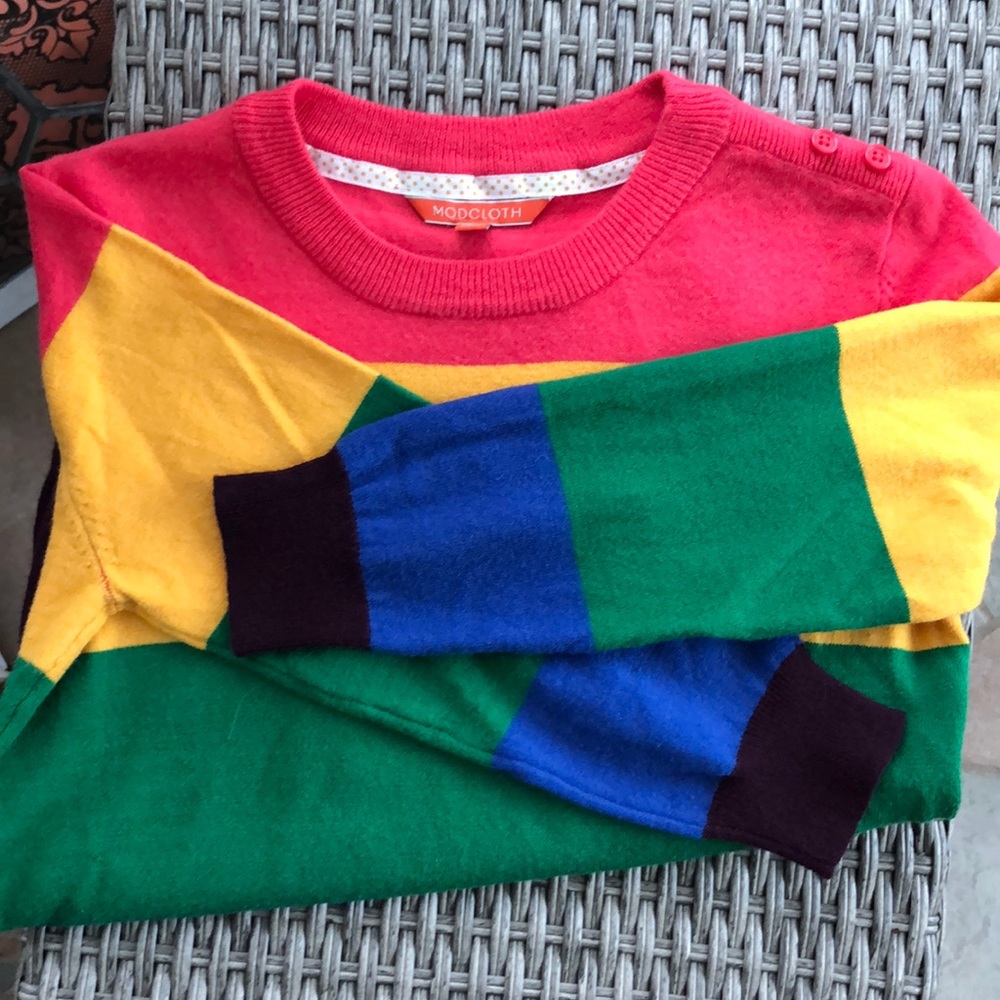 Mod Cloth Multi Striped Sweater